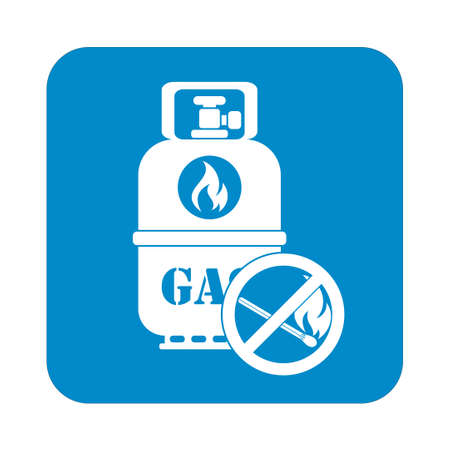 Camping gas bottle icon. Flat icon isolated. Vector illustrationのイラスト素材