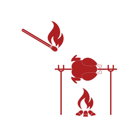 Grilled chicken icon. Vector illustrationのイラスト素材