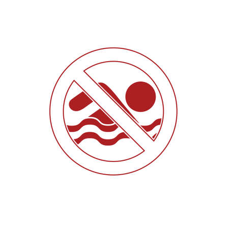 No swimming prohibition sign icon. Vector illustrationのイラスト素材