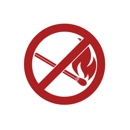 No Fire sign. Prohibition open flame symbol. Vector illustrationのイラスト素材