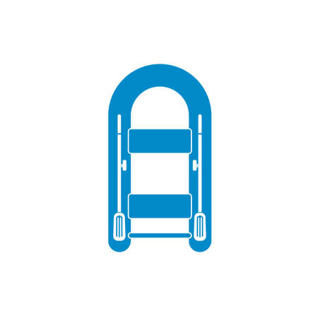 Inflatable boat with oars simple iconのイラスト素材