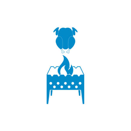 Brazier and chicken icon. Vector illustrationのイラスト素材