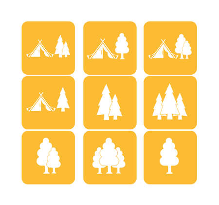 Set of stylized icon of tourist tent. Vector illustrationのイラスト素材