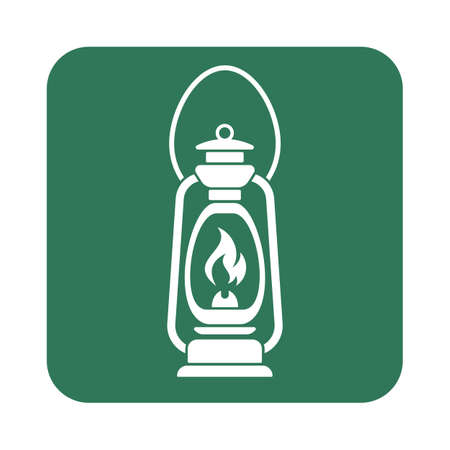 Antique Old Kerosene Lamp isolated. Retro design. Vector illustration.のイラスト素材