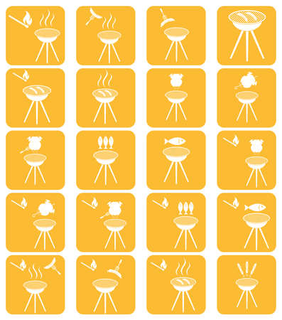 Set ofbarbecue icons. Vector illustrationのイラスト素材