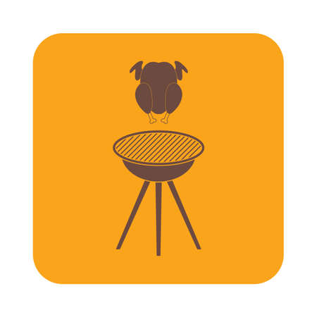Grilled chicken icon. Vector illustrationのイラスト素材