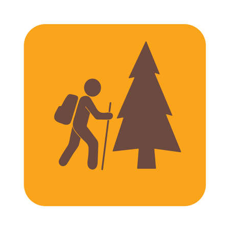Hiking icon illustration isolated vector sign symbolのイラスト素材