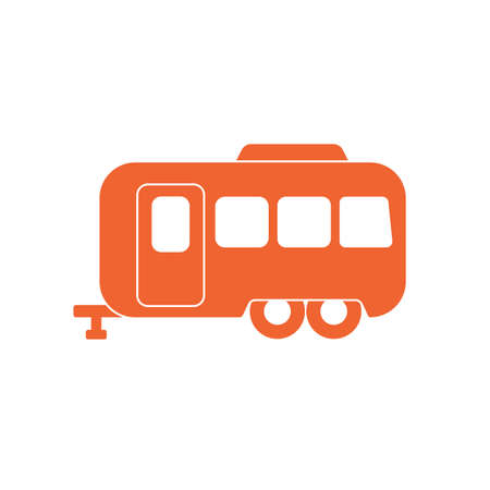 Camping trailer icon. Vector illustrationのイラスト素材