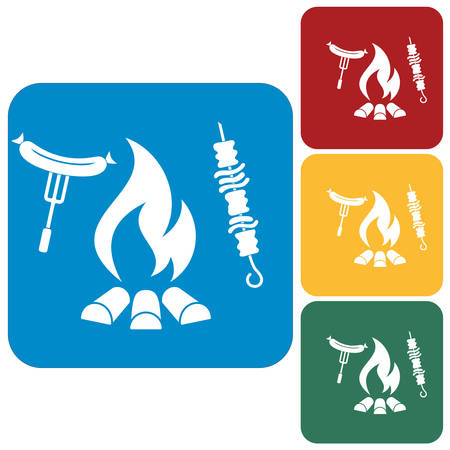 Grilled kebab icon. Vector illustrationのイラスト素材