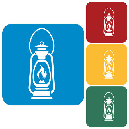 Antique Old Kerosene Lamp isolated. Retro design. Vector illustration.のイラスト素材