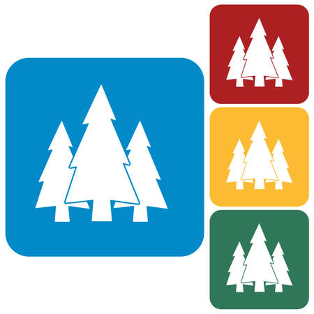 flat icon  Fir Treesのイラスト素材