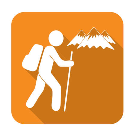 Hiking icon illustration isolated vector sign symbolのイラスト素材