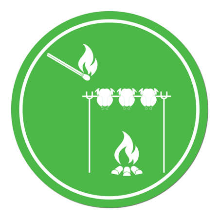 Grilled chicken icon. Vector illustrationのイラスト素材