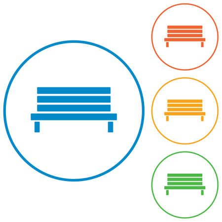 Outdoor park wooden bench vector icon glyph.のイラスト素材