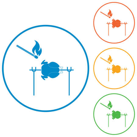 Grilled chicken icon. Vector illustrationのイラスト素材