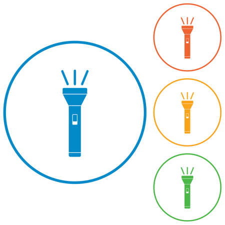 Flashlight icon. Portable torch vector isolated illustrationのイラスト素材