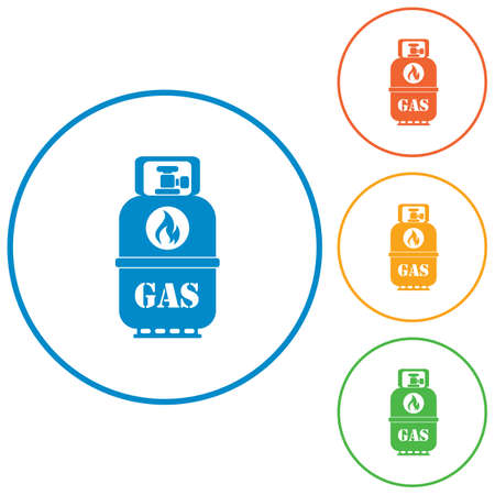 Camping gas bottle icon. Flat icon isolated. Vector illustrationのイラスト素材