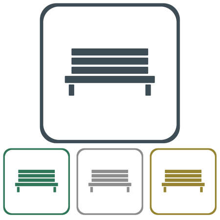 Outdoor park wooden bench vector icon glyphのイラスト素材