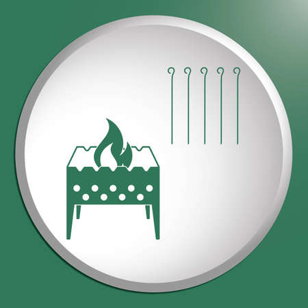 Camping Brazier icon. Vector illustrationのイラスト素材