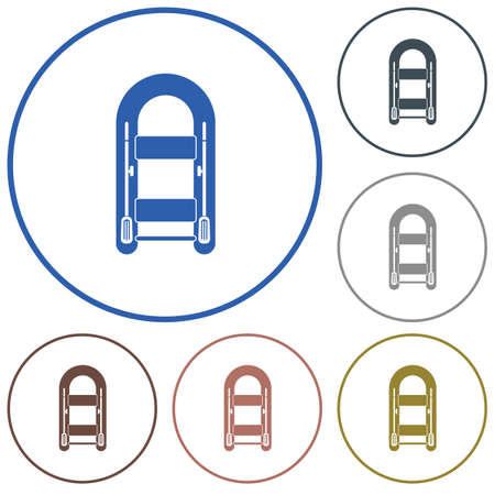Inflatable boat with oars simple icon.のイラスト素材
