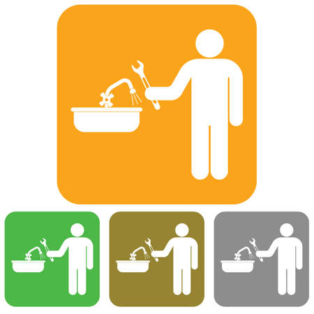 Plumbing work symbol icon. Vector illustrationのイラスト素材