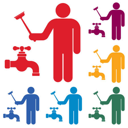 Plumbing work symbol icon. Vector illustrationのイラスト素材