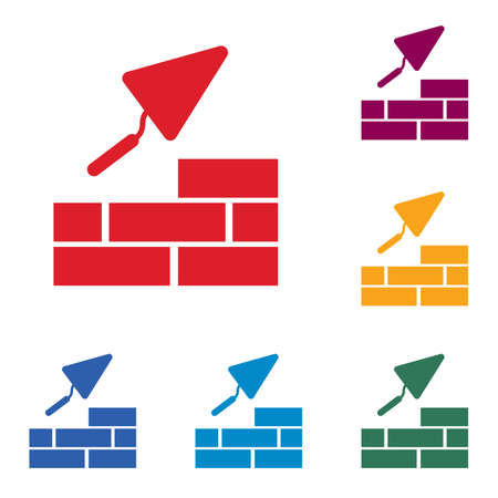 Brick with trowel icon.のイラスト素材