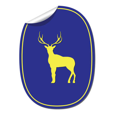 Silhouette of the deer. Flat deer icon.のイラスト素材