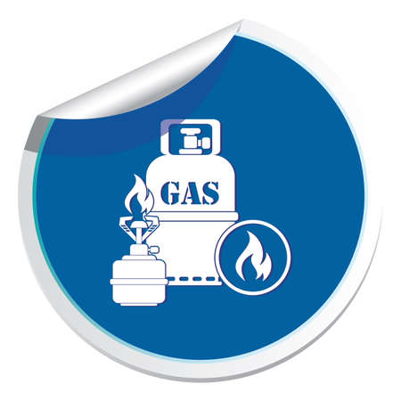 Camping stove with gas bottle icon Vector illustration.のイラスト素材