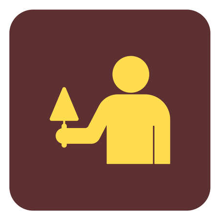 Mason worker with trowel, vector illustration.のイラスト素材