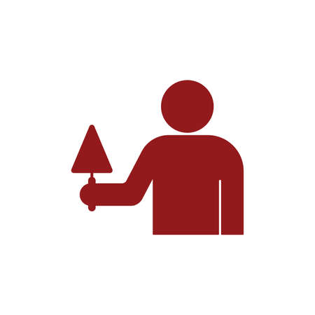 Mason worker with trowel. Vector illustrationのイラスト素材