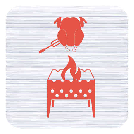 Brazier and chicken icon. Vector illustration

のイラスト素材
