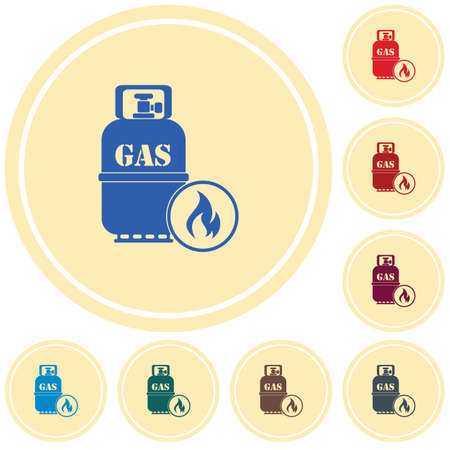 Camping stove with gas bottle icon vector. Vector illustration.のイラスト素材