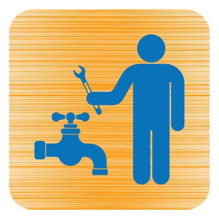 Plumbing work symbol icon. Vector illustrationのイラスト素材