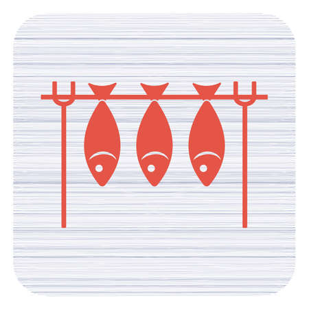 Grilled fish icon. Vector illustrationのイラスト素材