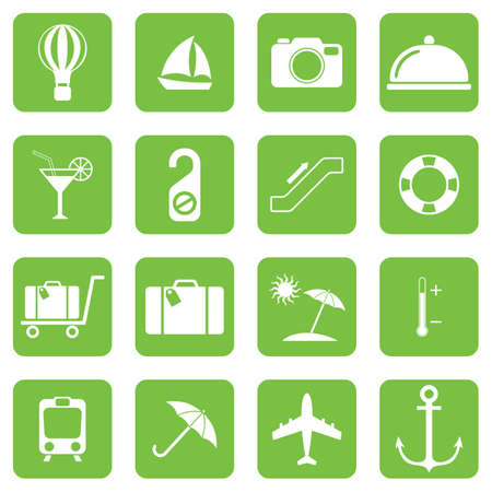 Set of icons for travel services. Vector illustrationのイラスト素材