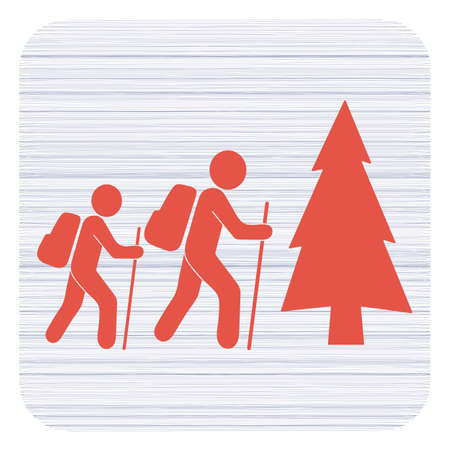 Hiking icon illustration isolated vectorのイラスト素材