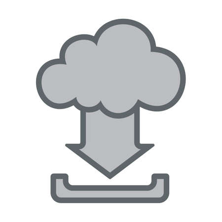 Cloud download flat icon sign vector illustration.のイラスト素材