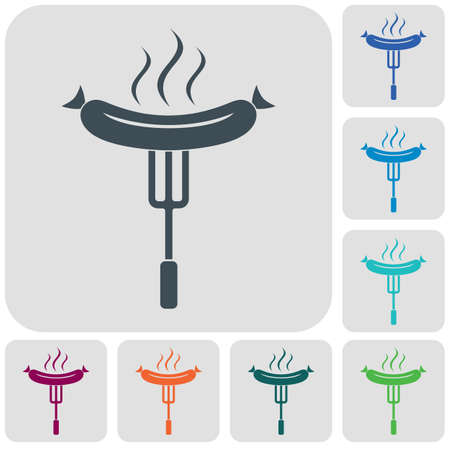 Barbecue sausage icon. Vector illustration.のイラスト素材