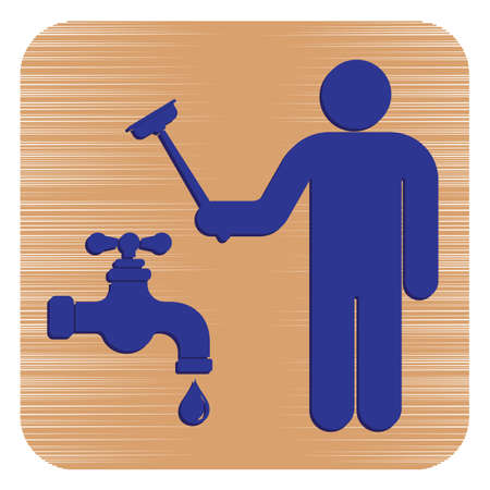 Plumbing work symbol icon. Vector illustrationのイラスト素材