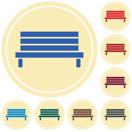 Outdoor park wooden bench vector icon glyphのイラスト素材