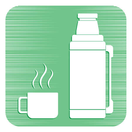 Thermos container icon, camping and hiking equipment. Vector illustrationのイラスト素材