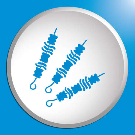 Grilled kebab icon in white circle. Vector illustration.のイラスト素材