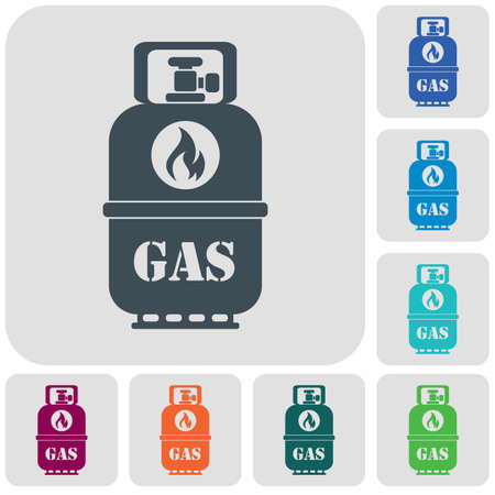 Camping gas bottle icon. Flat icon isolated. Vector illustrationのイラスト素材