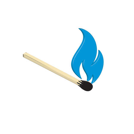 Match fire 3D icon vector. Vector illustrationのイラスト素材