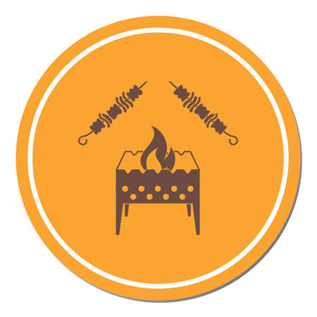 Brazier grill with kebab icon. Vector illustration

のイラスト素材