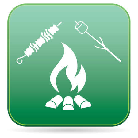 Brazier, zephyr and kebab icon. Vector illustrationのイラスト素材