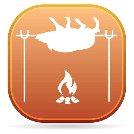 Grilled boar icon. Vector illustrationのイラスト素材