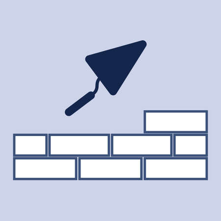 Brick with Trowel Symbol. Vector illustrationのイラスト素材