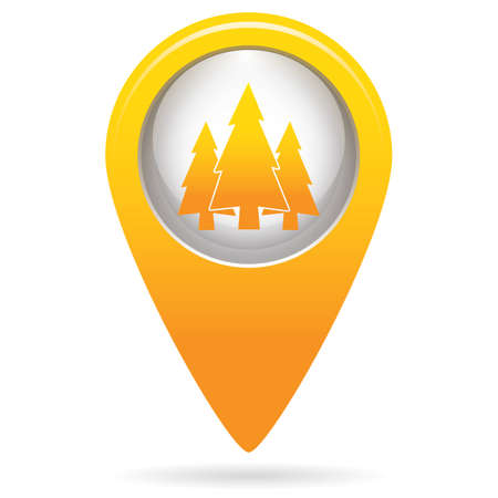 Fir Trees forest flat iconのイラスト素材